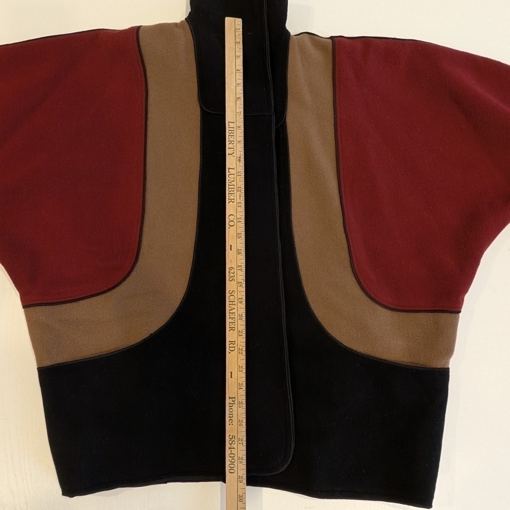 Vtg Mrs H Winter Pure Wool Colorblock Cocoon Coat Womens S Avant Garde 70s 80s - Picture 9 of 12